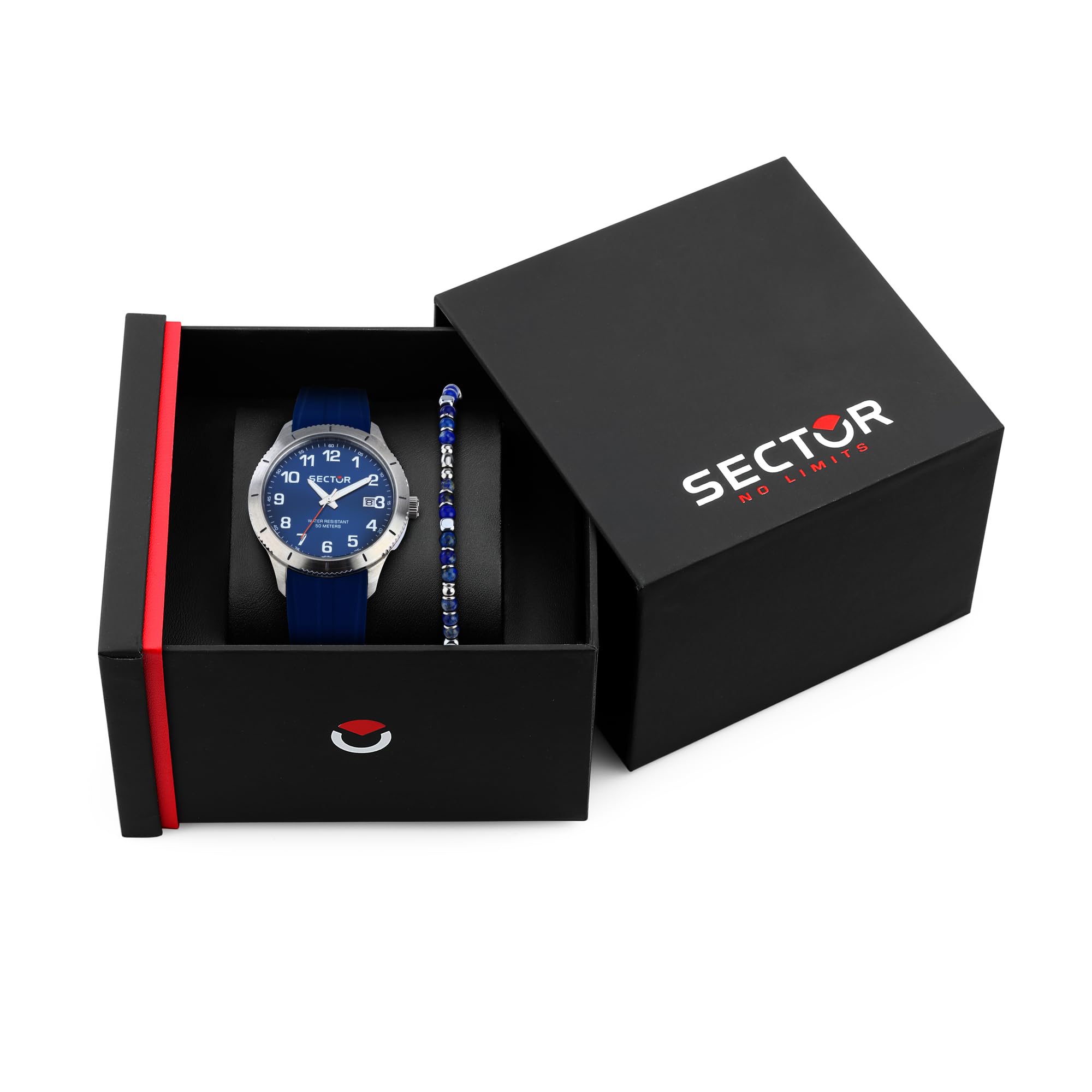 Sector No Limits Orologio Uomo, Tempo, Data, Analogico, Cinturino in Acciaio, Collezione 270 Special Pack con bracciale - R3251578018