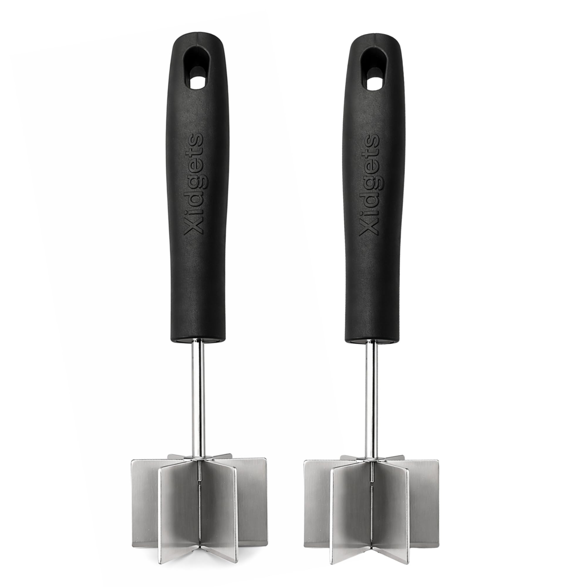 2pc Stainless Steel Meat Chopper &amp; Masher | Dishwasher Safe | 6-Blade