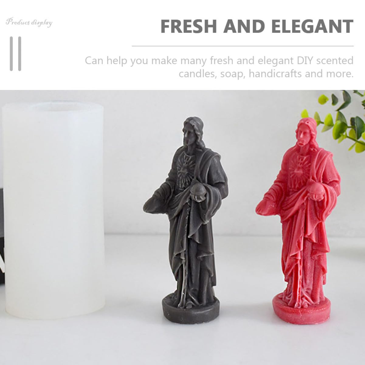 Jesus Silicone Mold Per Creazione Di Candele e Saponi Stampo Silicone Flessibile Per Statue Diy Per Uso Ripetuto e Altri Materiali