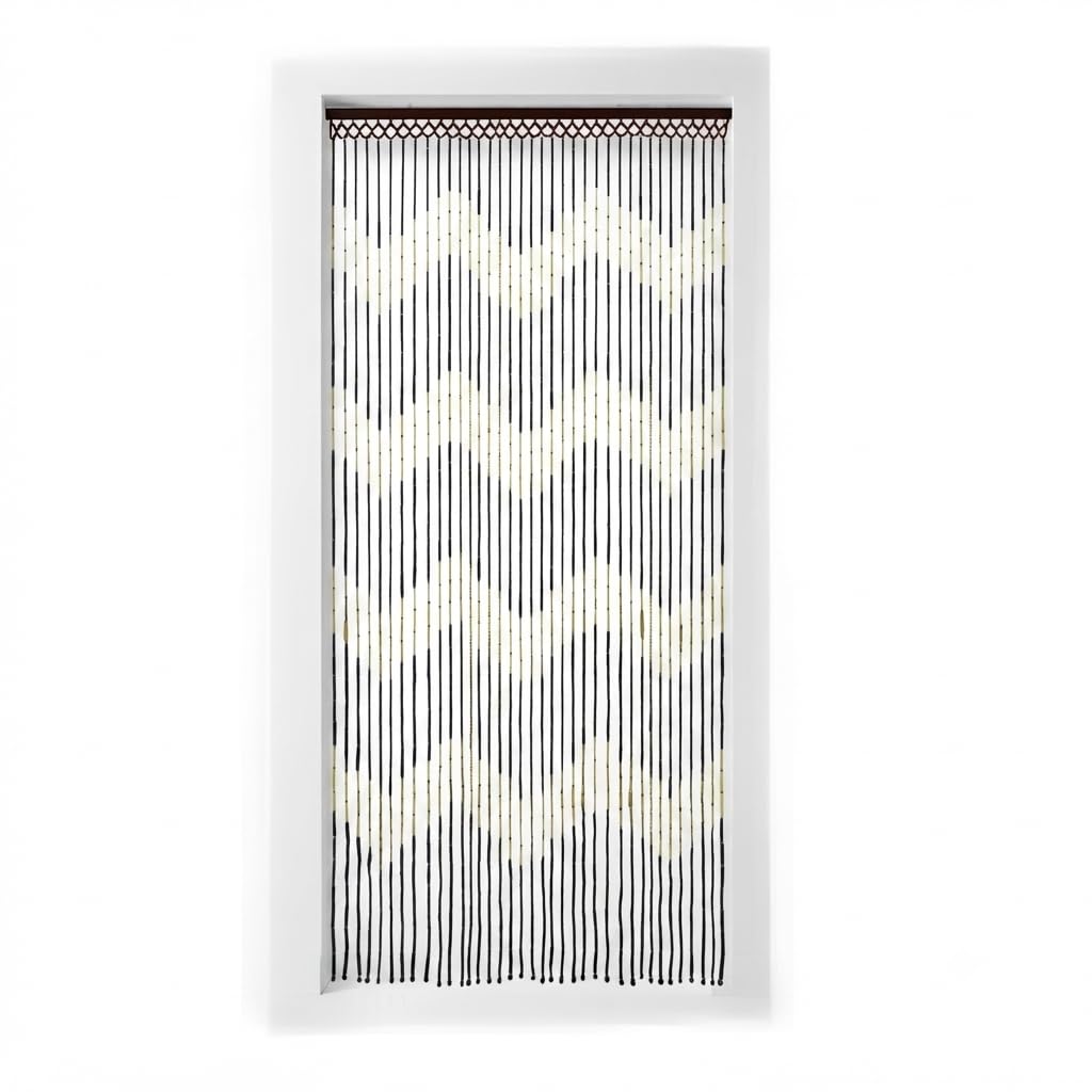 Sizi Bamboo Wooden Beaded Door Curtain | Hanging Bead Screen Room Divider Decorative String Curtain for Doorway Bedroom Kitchen Window 90x180cm, Wave