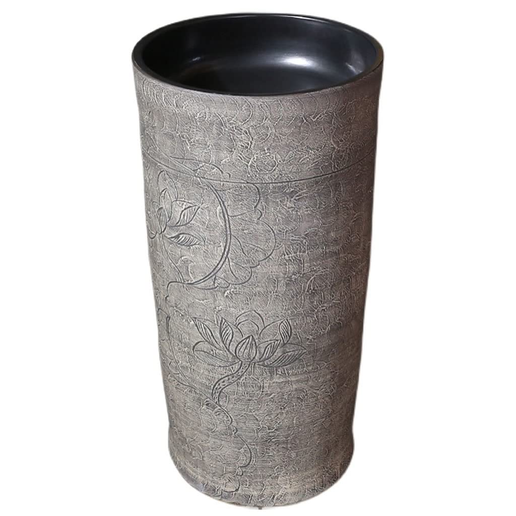 Bathroom Sink Pedestal Bathroom Sink Freestanding Ceramic Washbasin One-Piece Combo with Faucet