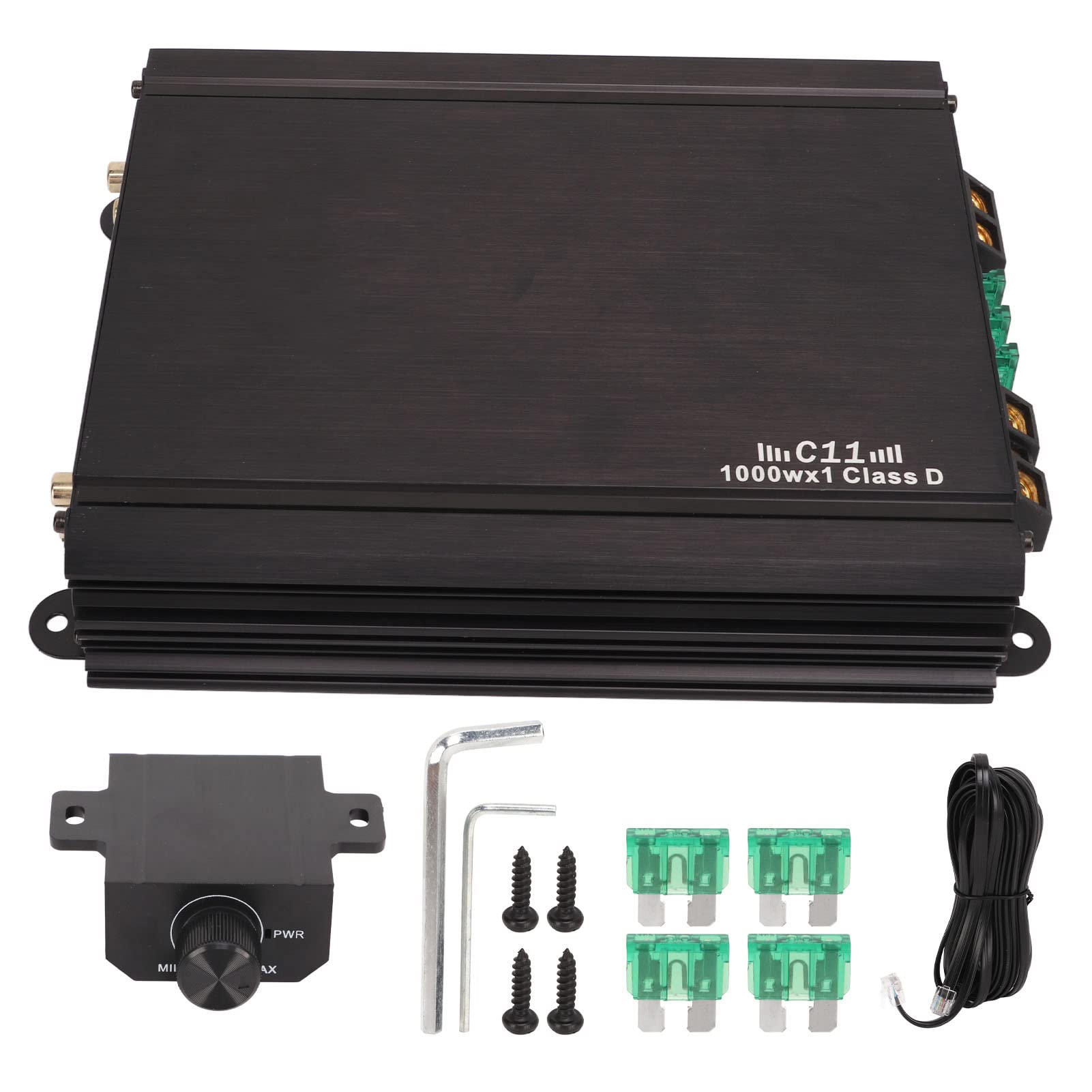Amplificador para automóvil Clase D de 1 canal 1000 W RMS: alta sensibilidad, potencia eficiente para parlantes, subwoofers y sistemas de audio para vehículos