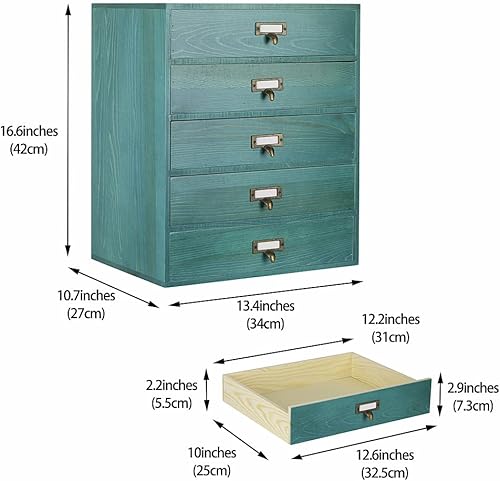 Miniatura 3 de GoooodGIFT Pequeña caja de almacenamiento de madera, cajones de ratán, cajones de madera, gabinete de boticario, cajones de boticario, gabinete