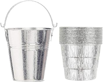 Drip Grease Bucket Can & 12-Pack Liners for Traeger 20/22/34, Pit Boss, etc Pellet Smoker Grill (Silver 12)