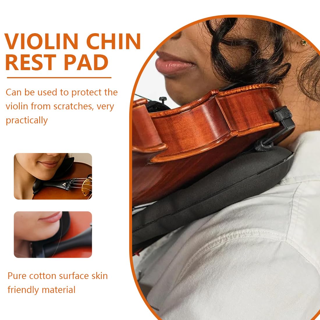 2 PCS Protège-épaule en flanelle pour violon et épaulière Protège-protège-mentonnière pour menton pour violon 3/4 4/4 Accessoires Coussin Violon pour les étudiants