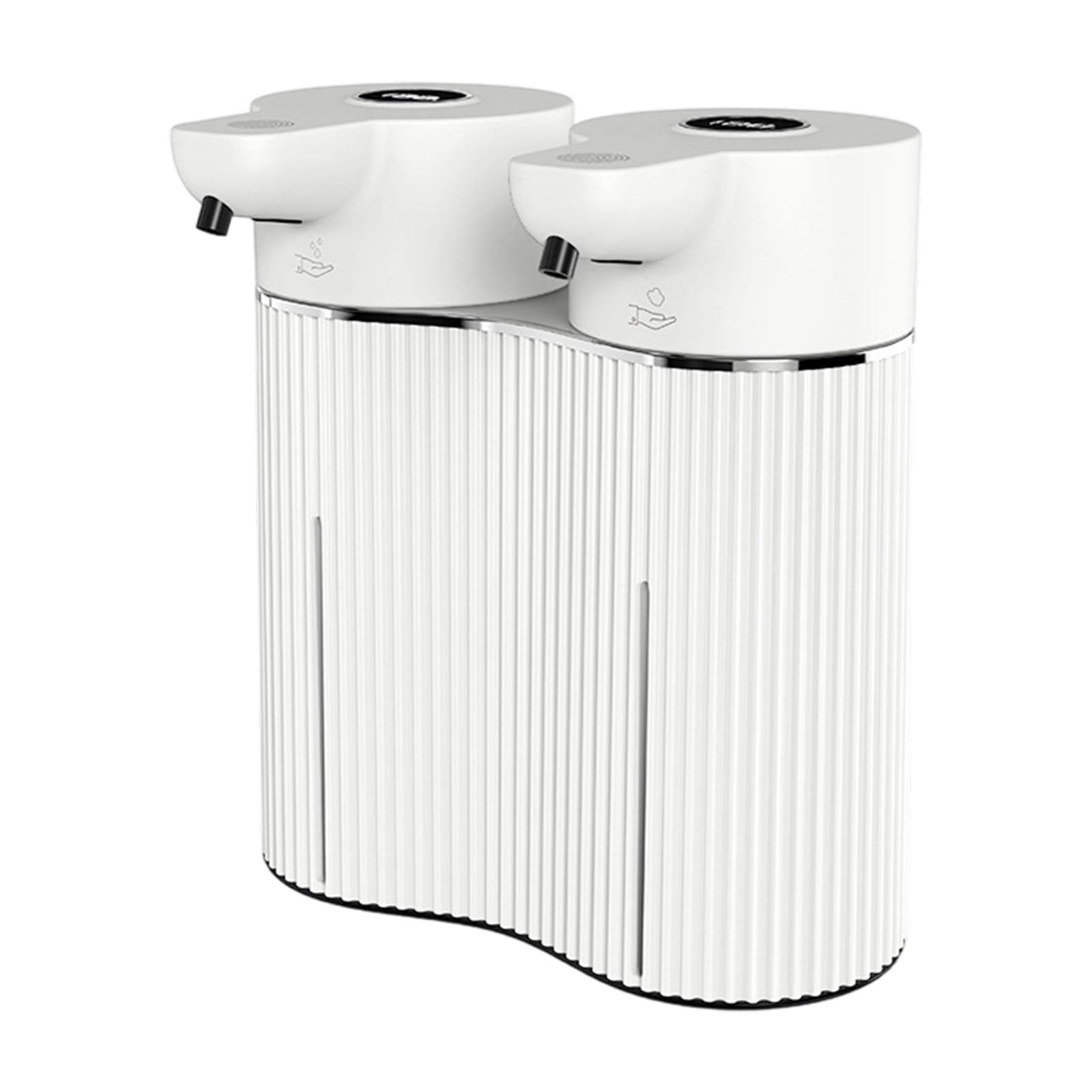 Dispensador de jabón operado por transductor Dispensador de jabón líquido y Espuma 2 en 1 27 oz con batería para encimera de Lavabo de baño Compartimento Doble