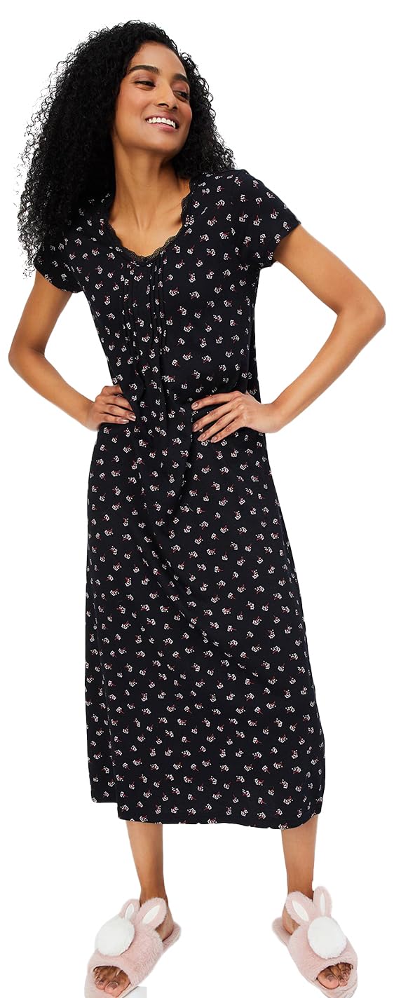 Women Cotton Calf Length Night Gown