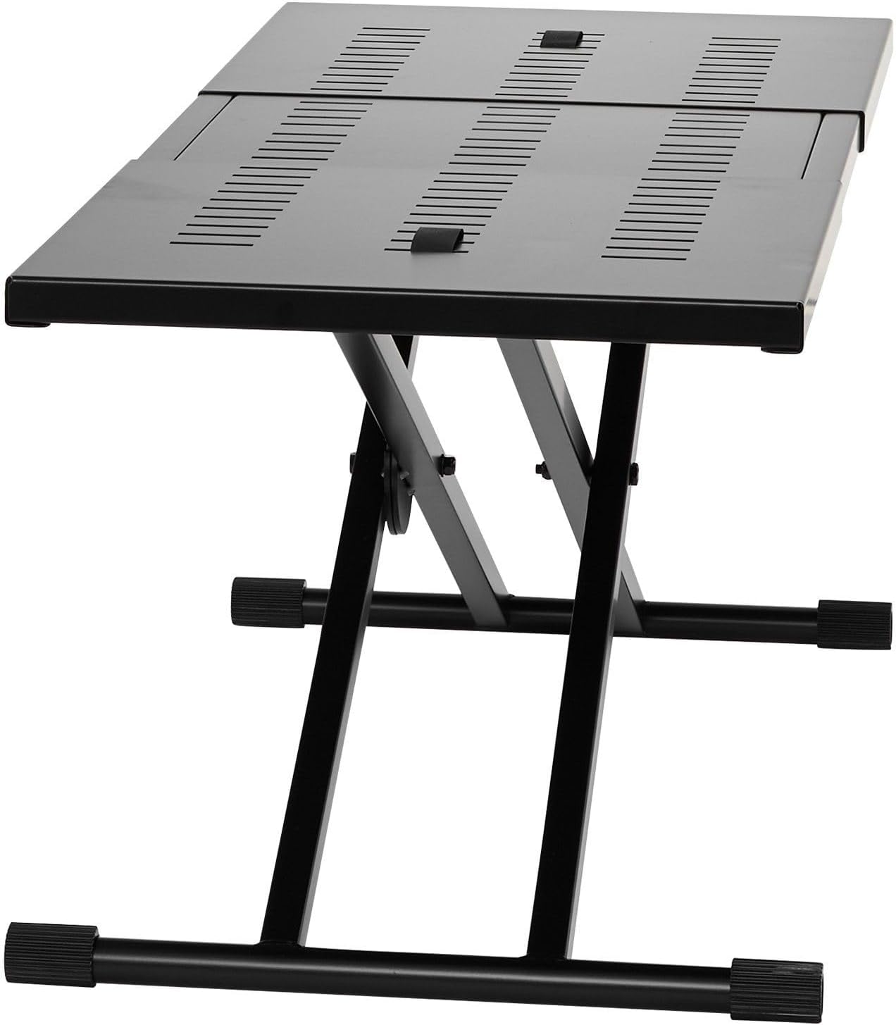 Portable DJ Table with Double-X Braced Keyboard Stand Adjustable Height