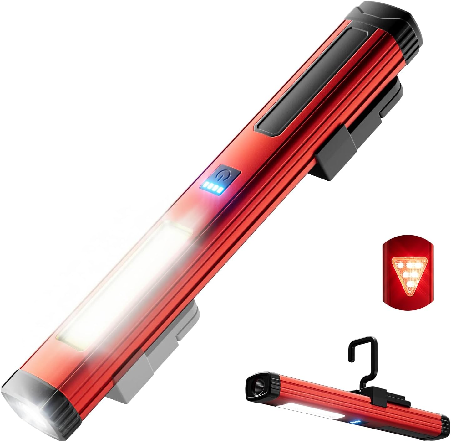 Magnetic Work Light Rechargeable Trouble Light,Cordless Work Lights with 360° Rotating Hook,Worklight LED Flashlight with USB Charging for Car Repairs and Working