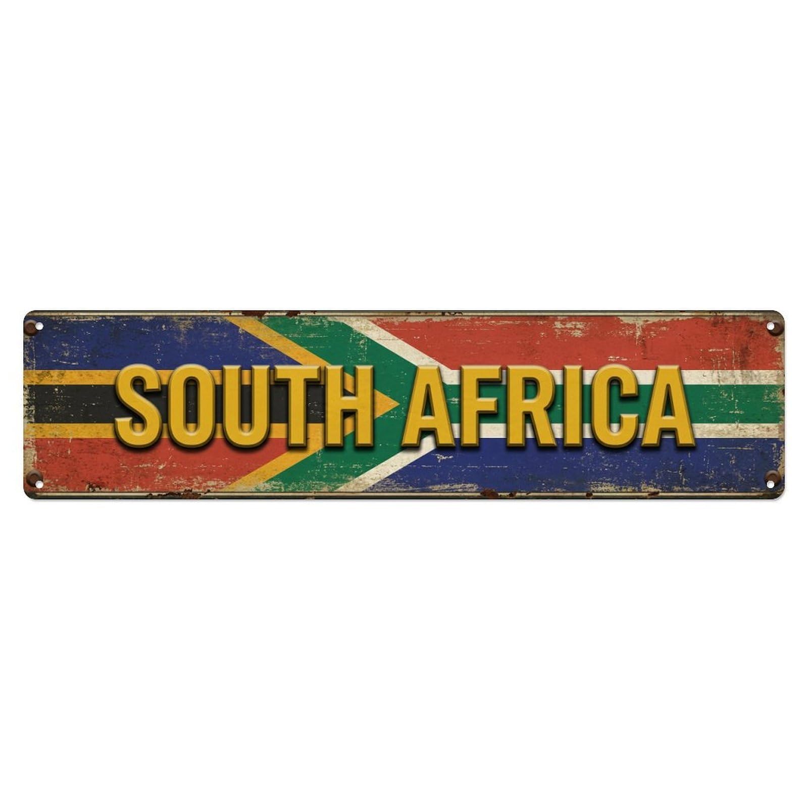 Vintage South Africa Flag Pattern Metal Tin Sign