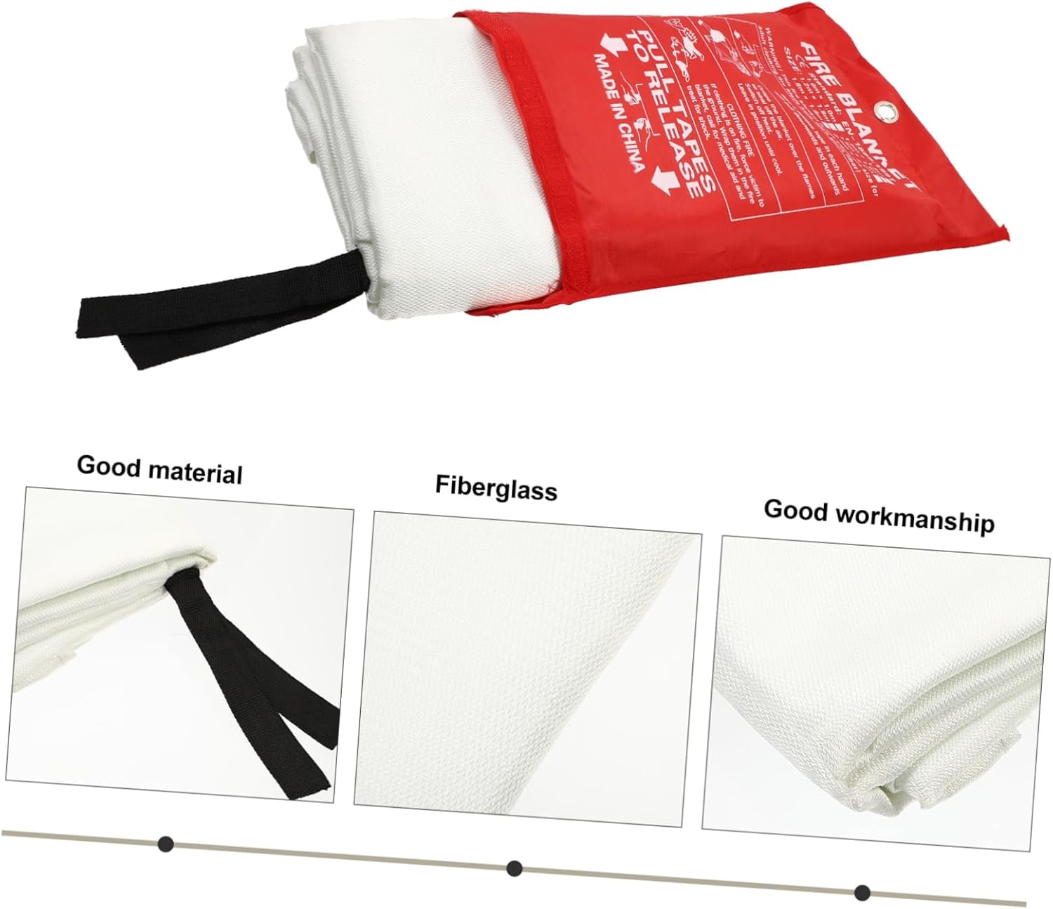 Fiberglass Fire Emergency Blanket Lightweight and Portable Fire Blanket for Kitchen Grill Camping and Home Safety and Durable Fire
