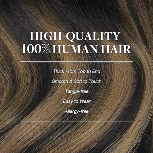 Image of GOO GOO Clip in Hair Extensions Real Human Hair Balayage Remy Extensions