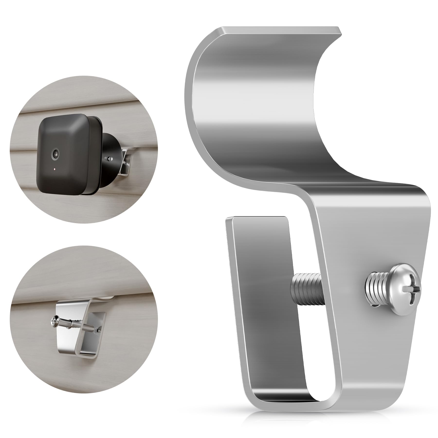 Goabroa Vinyl Siding Clips, 10 Pack No-Hole Outdoor Siding Hanger Camera Mount Clips for Blink, Ring, Arlo, Doorbell, Vinyl Siding Hooks for Home Security Camera