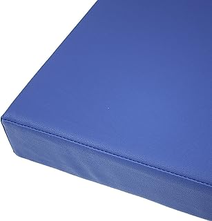 Cuscino per panca in pelle PU con cerniere, resistente all'acqua, 5 cm di spessore per sedia da pranzo, sedia da pranzo, sgabello da giardino, panca da giardino (blu, 150 x 40 x 5 cm)