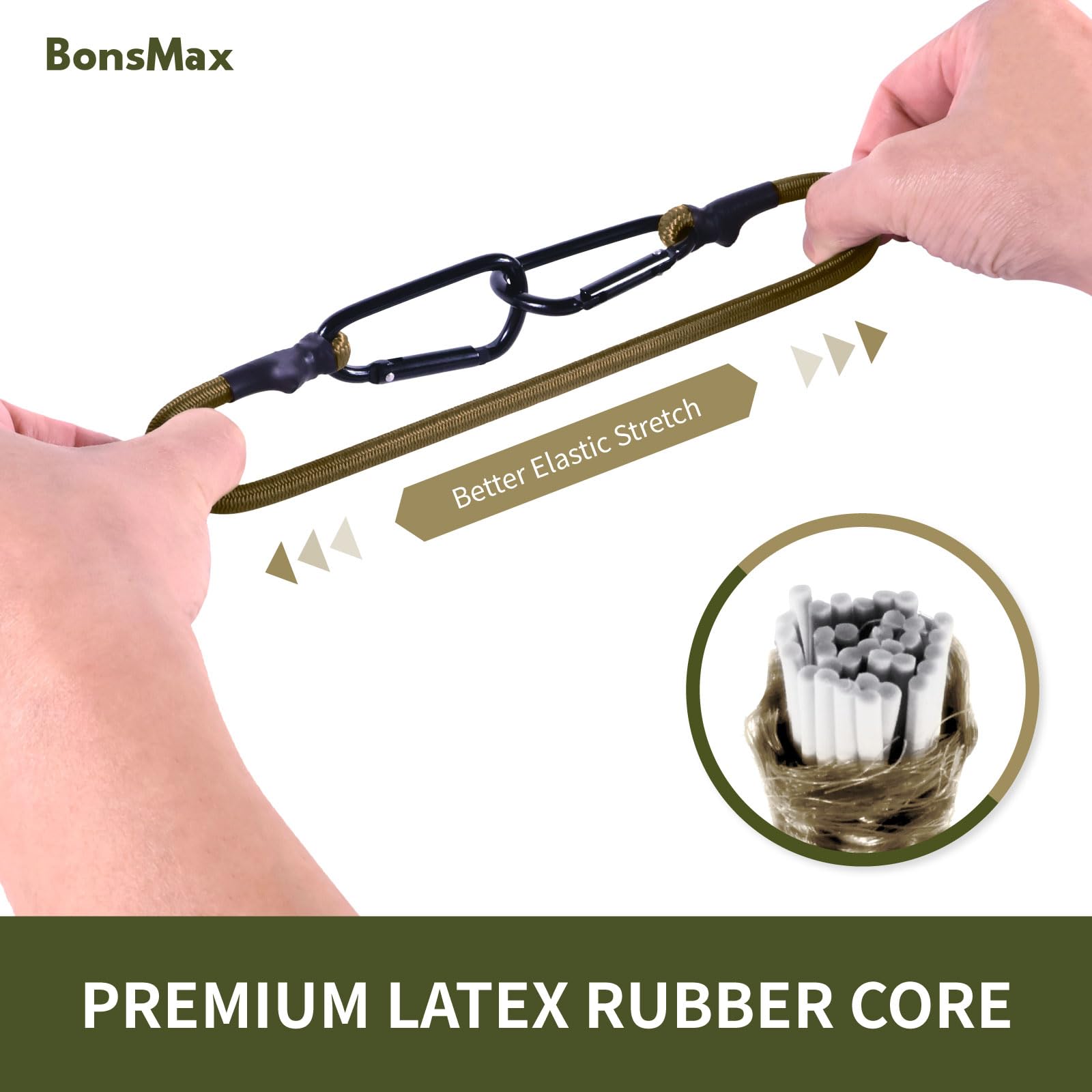 Confezione da 10 corde elastiche con ganci a moschettone, clip in alluminio resistente per portapacchi auto, campeggio all'aperto, tende, teloni, portabici, carrello a mano, bambola-cachi (confezione