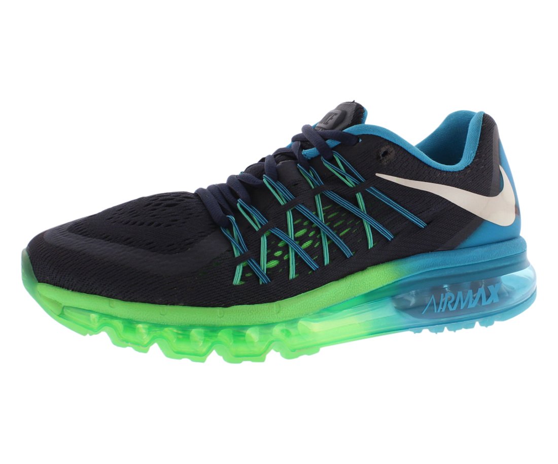 Nike Men's Air Max 2015, DARK OBSIDIAN/WHITE-BLUE LAGOON-PSN GREEN, 10.5 M US