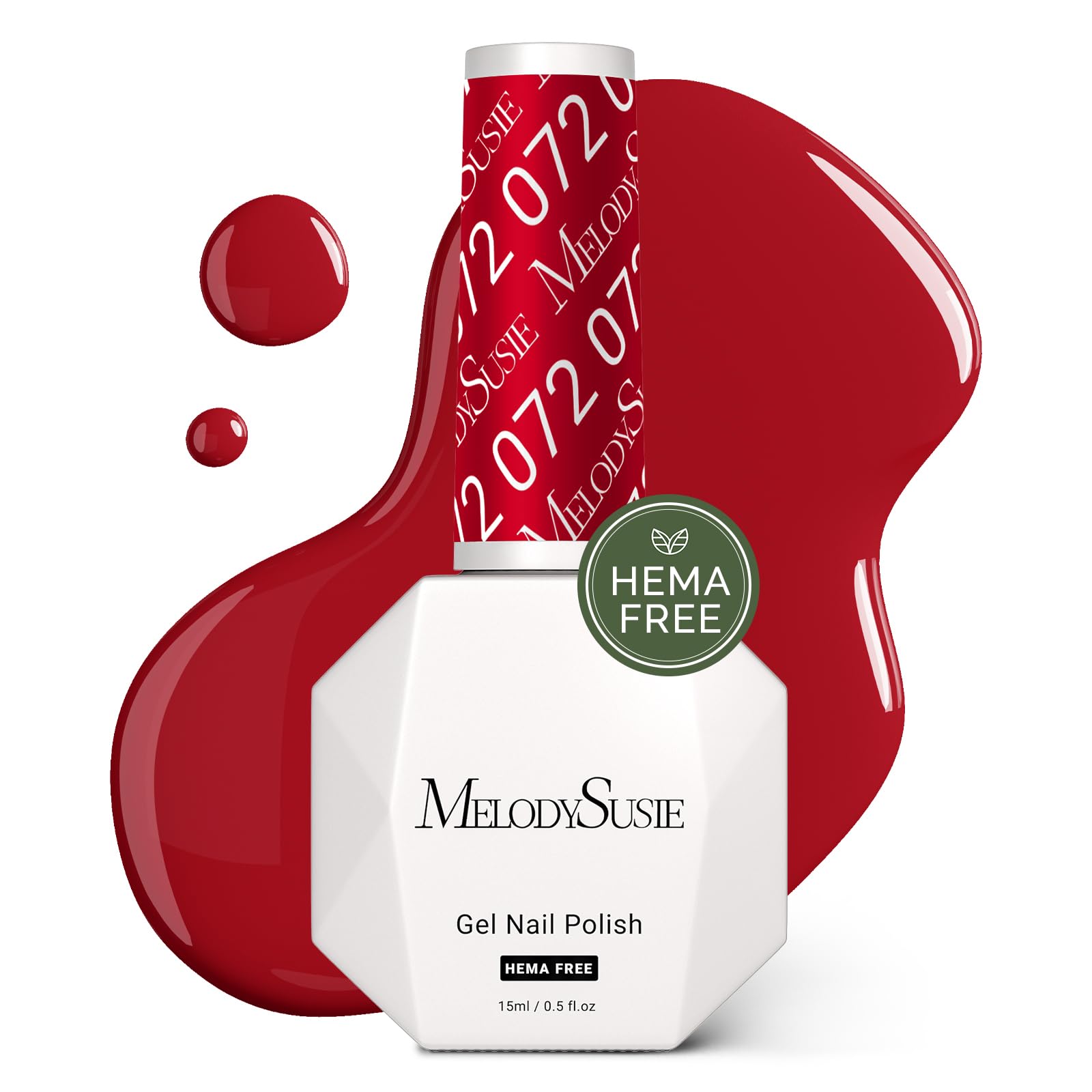 MelodySusie Hema Free Gel Nail Polish, 0.5 Fl Oz Thick Red Gel Polish, Non Toxic, Long Lasting, Soak Off UV Nail Polish, Manicure Nail Design Salon