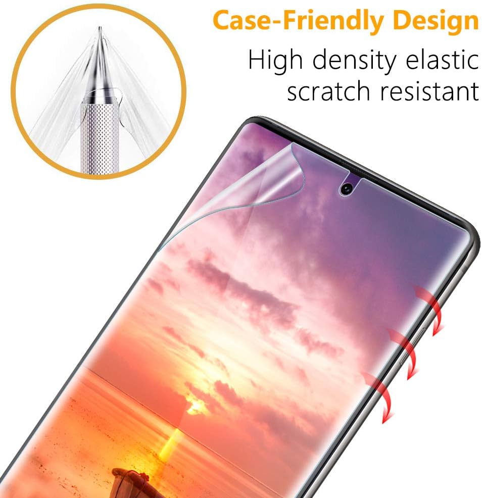 [5 Pack] UniqueMe Screen Protector For Samsung galaxy note 10,[Fingerprint Available][Flexible Film][Bubble-Free] TPU Film