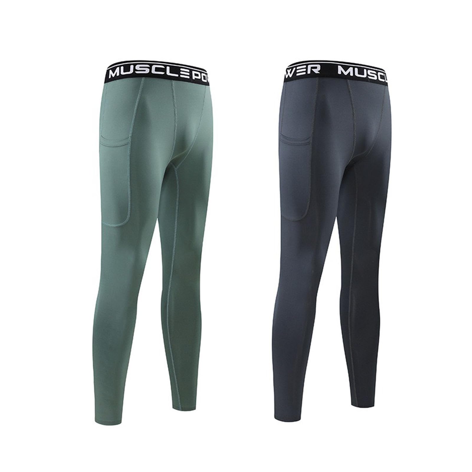 Pantalons De Compression pour Hommes, Leggings Cool Dry, Collants Fonctionnels Respirants, Pantalons De Sport, Collants De Course à Pied avec Poches