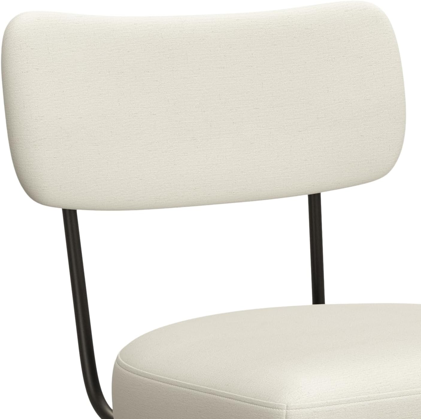 Natural Linen and Metal Swivel Bar Stool Set