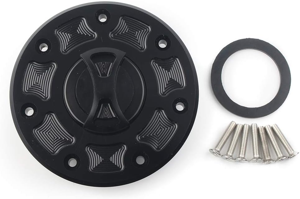 GZYF Motorcycle Gas Tank Oil Cap Cover Protector for Kawasaki Ninja 500 ZX-6 ZX-7 ZX-9 ZRX-1100 GPZ500 1999-2007 Silver