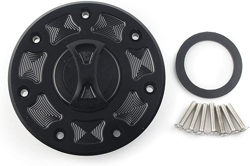 GZYF Tapa de depósito de combustible de aluminio CNC sin llave para Kawasaki Ninja ZX-6R ZX-7R ZX-9R ZX-11 Ninja EX250 500, negro