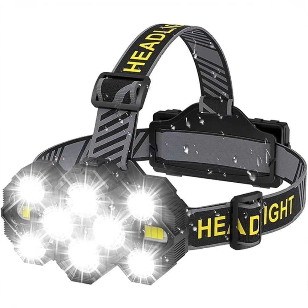 QFGVMXBWKZH Rechargeable 10 LED Headlamp Flashlight with White Red Lights Outdoor Camping Cycling Running Fishing Headlight
