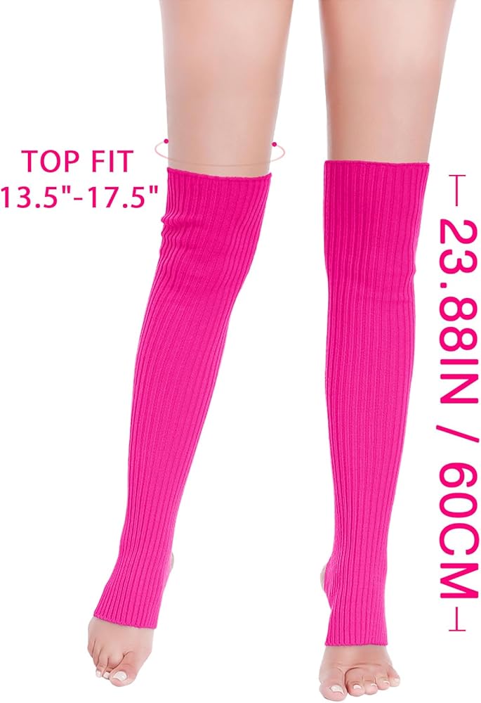 v28 Women's Neon Knit Leg Warmer for 80s Party Dance Sports Yoga