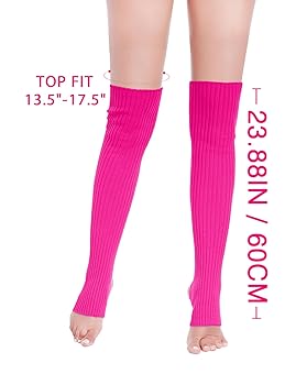 v28 Women's Neon Knit Leg Warmer for 80s Party Dance Sports