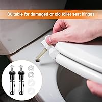Vista 7 de uxcell Kit de 2 pernos para asiento de inodoro, pernos de tanque de inodoro con tuercas, juntas de arandelas, tornillo de reparación de inodoro