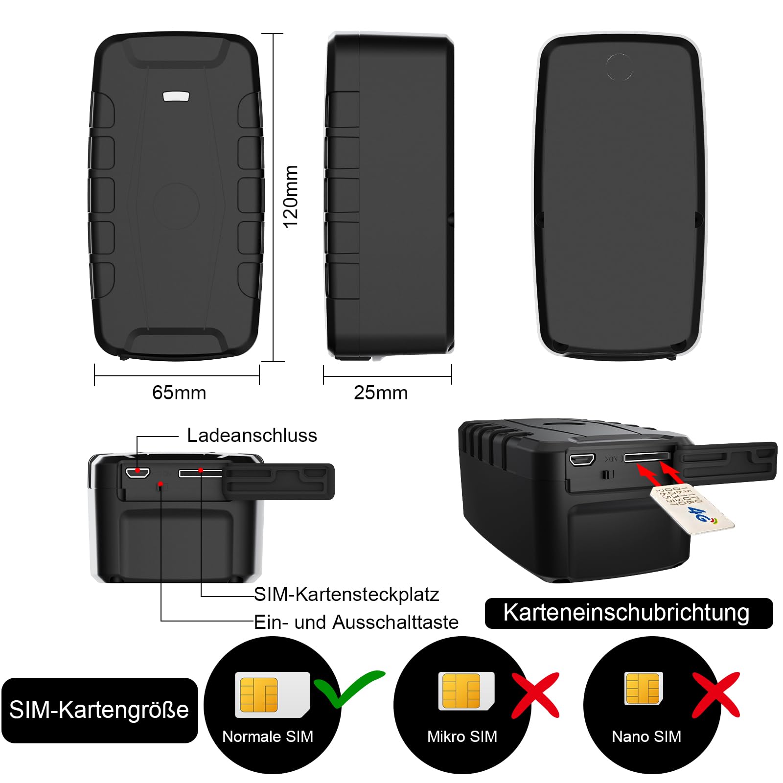 TKMARS 4G GPS Tracker Auto GPS Tracker Ohne ABO mit Kostenloser App, 20.000 Mah, bis Zu 240 Tage Akkulaufzeit