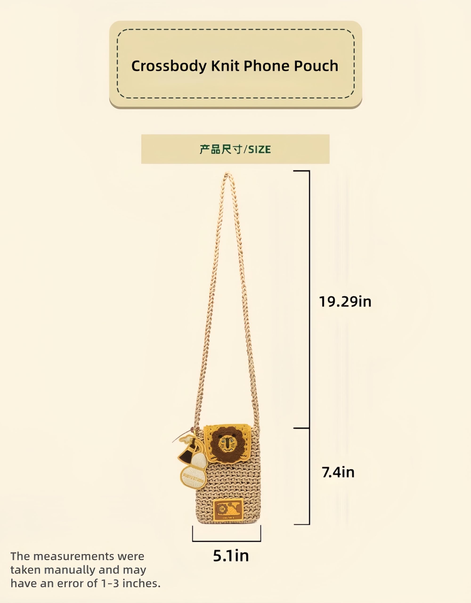 Torba na telefon crossbody, mini torba na ramię, modna kreskówkowa torba na telefon, portfel i etui na karty