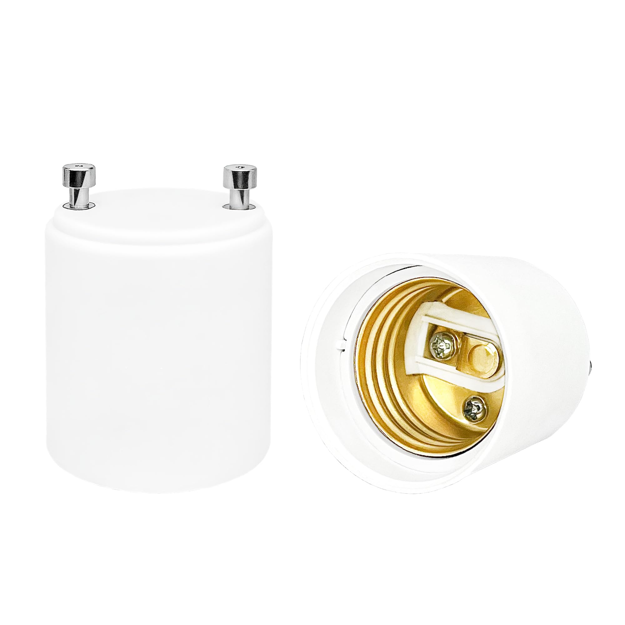 2 Pack GU24 to E26 Adapters, ATREFUU GU24 to E26 Medium Base Light Bulb Socket Adapters for Wall Lights, Ceiling Fans and Pendant Lights, 2pcs