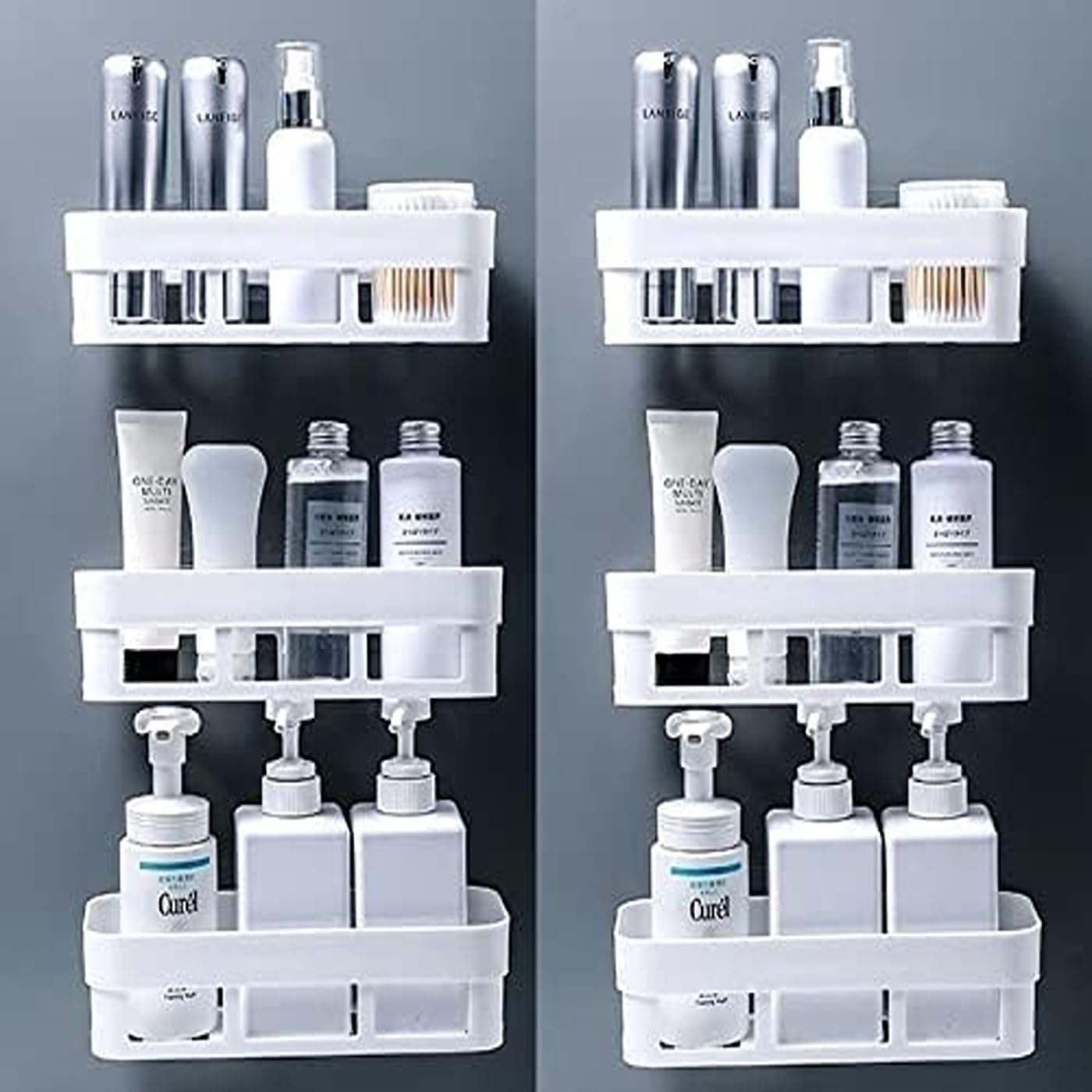 SOLICO STORES Pack of 6 ABS Plastic Bathroom Shelves with Magic Sticker Series Self-Adhesive Waterproof Kitchen(6 Bathroom Shelves) (B0CVQNMCTG) Amazon Price History, Amazon Price Tracker