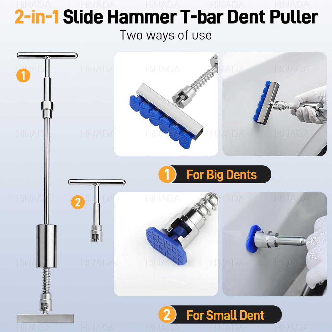 HiNADA 139Pcs Auto Dellen Reparaturset, Auto Reparatur Ausbeulwerkzeug Lackfreies Dent Reparatur Puller Kit PDR Werkzeugset für Hagelschaden, Karosserie & Beulenentfernung