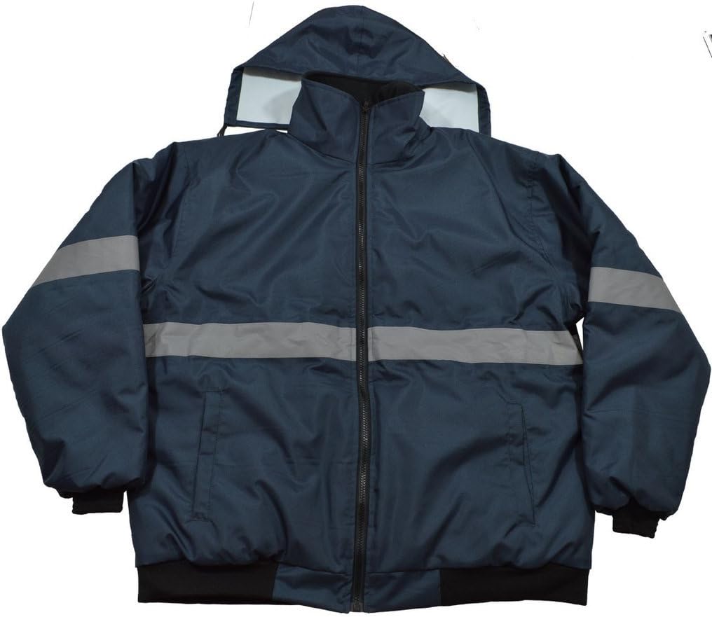 Enhanced Visibility Navy Blue Quilted Bomber Jacket, 2X