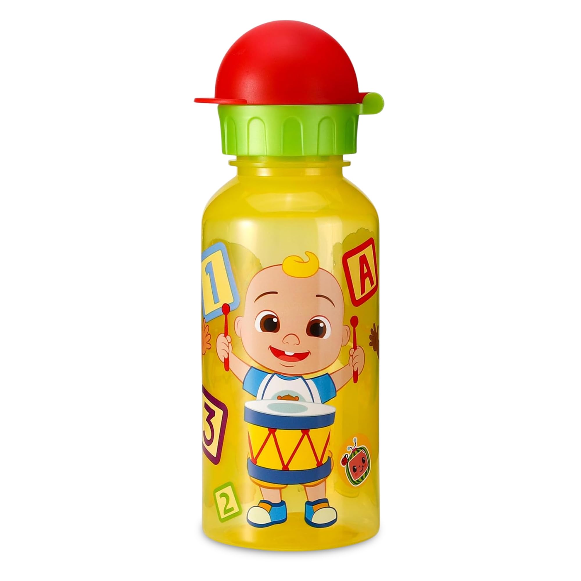 Stor Cocomelon Kids Water Bottles - 370Ml Reusable & Bpa Free Toddler Drinks Bottles, Lightweight Small Plastic Water Bottle For School & Sports (Cocomelon)