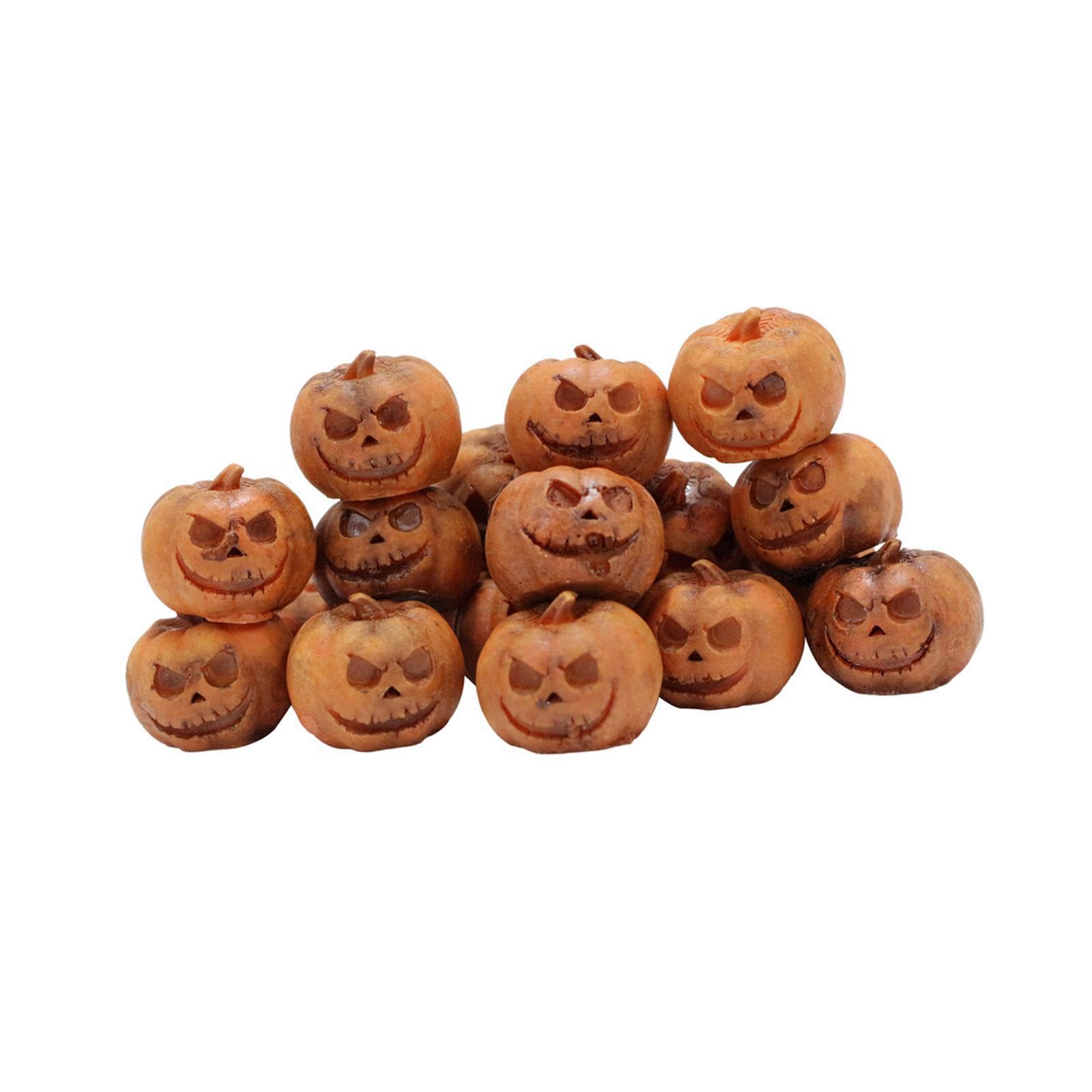 RCGOFOLLOW Halloween Pumpkin Figurines Miniatures Grimace Sculptures Unique Decorative Crafts Beautifully Outdoor Garden Spaces Tabletop Party Landscape Home
