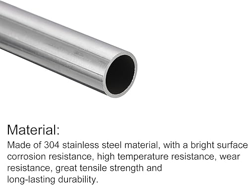 Miniatura 3 de uxcell Tubo del acero inoxidable 304, tubería gruesa del metal de la longitud de la pared de 820.2 ft m del OD 52.5 ft m x 3.3 ft m para la