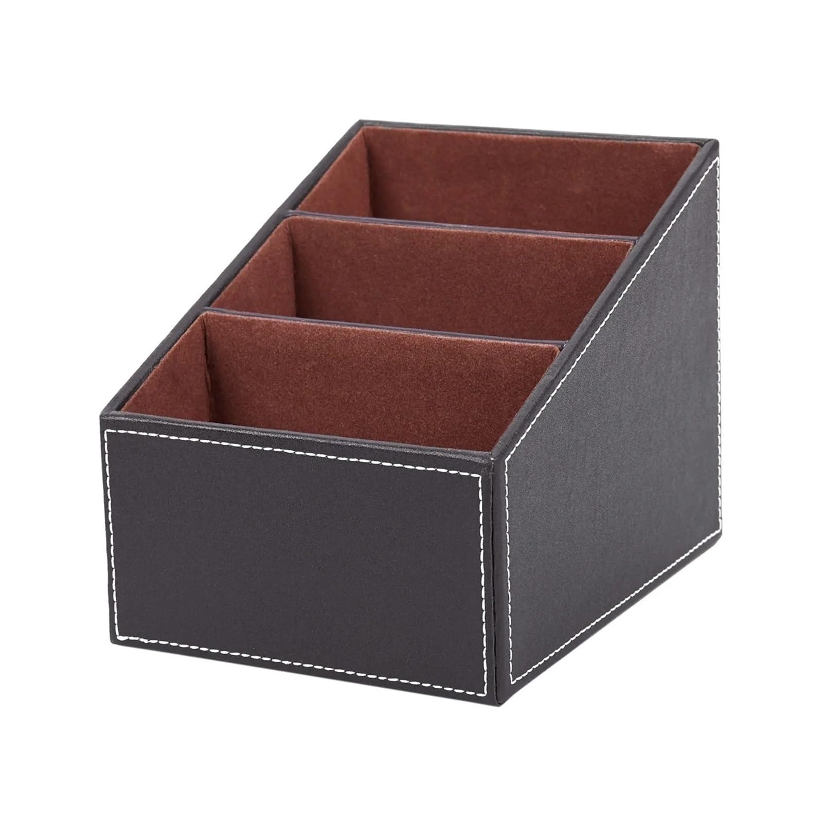 Boîte de rangement bureau 1 pièces en cuir PU télécommande CD organisateur téléphone boîte (marron) Pour Tv