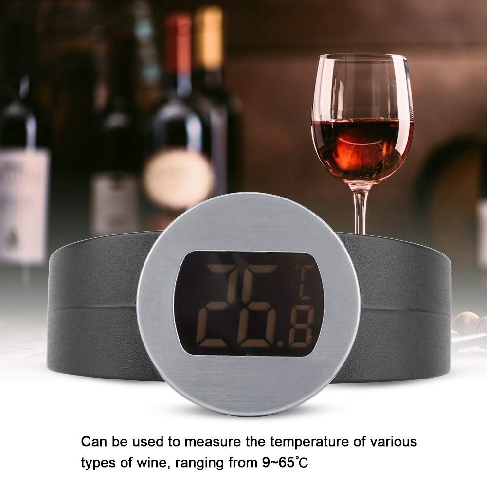 Digital Wine Bottle Thermometer, Instant Readout Thermometer with Large Display for Wine, Champagne, Whisky & Ale