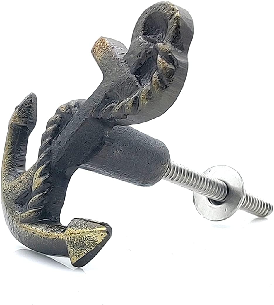 REPLICARTZ Cast Iron Nautical Anchor Drawer Knobs & pulls Set of 2
