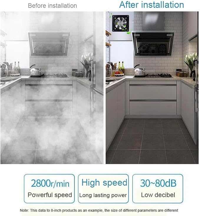 Ventilador extractor de pared con compuerta, ventilación para instalación a través de pared, ventilador de escape para cocina, baño, lavandería, inodoros, garaje, centro comercial y oficina (4 pulgadas, blanco) miniatura 6