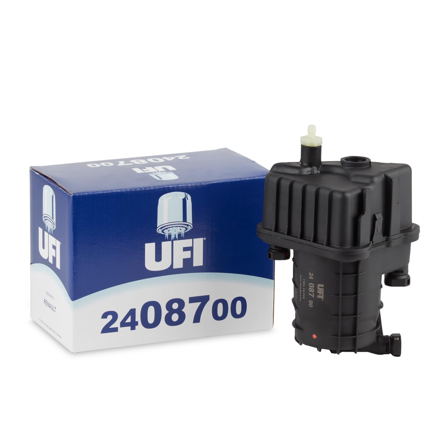 UFI Filters, Filtre Diesel 24.087.00, Filtre à Carburant de Remplacement, Adapté aux Voitures, Applicable sur Différents Modèles tels que Renault Clio, Modus et Grand Modus