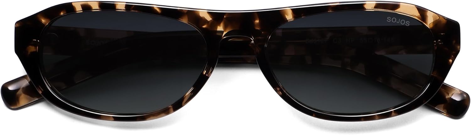 SOJOS Classic Acetate Oval Sunglasses for Men Women Polarized UV400 Protection Unisex Retro Lightweight Sun Glasses SJ3127 - Image 7