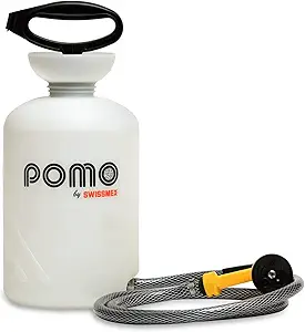 Pomo High Pressure 5L Portable Shower, Outdoor Shower, Camping Shower, Surf Rinse Kit, Beach Shower, Dog Wash, Boat Rinse, Car Shower, 1.5 Gallon Multi-use Sprayer, Hand Pump 45 PSI - No Power Needed!