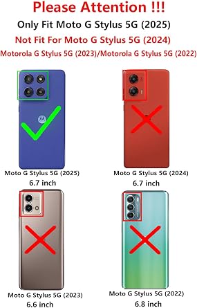 SMKY for Moto G Stylus 5G 2025 Case,with Screen Protectors and Camera Cover,16ft.Drop Tested Cover with Magnetic Kickstand Protective Case for Moto G Stylus 5G 2025, Black