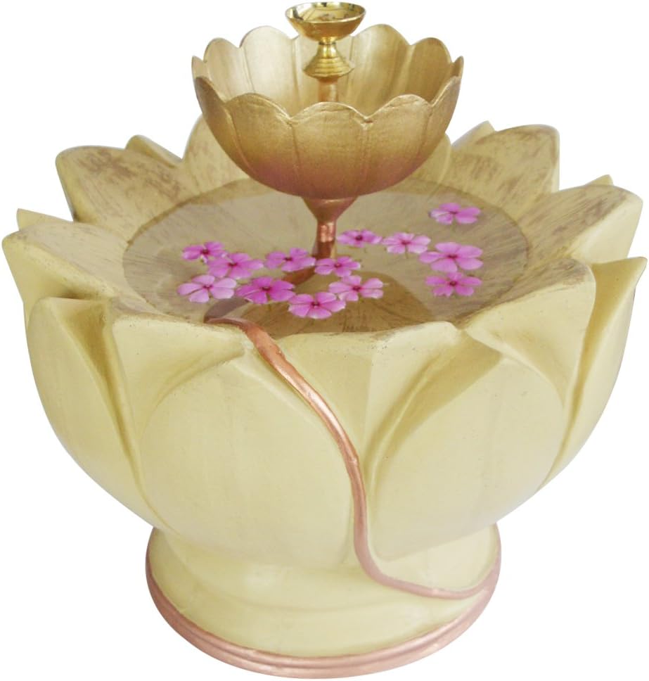 Greymode Kamalam Uruli a Beige Lotus Decorative Floater Bowl for Flowers (Multicolor)