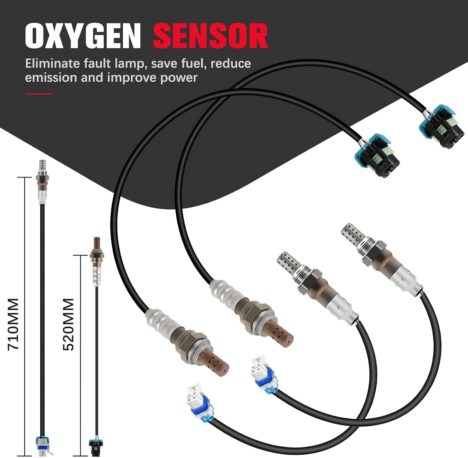 O2 Oxygen Sensor Upstream Downstream Set of 4 213-4229, 4 Wire O2 Sensor Kit for Cadillac Escalade for Chevrolet Camaro Silverado 1500 2500 3500 Suburban for GMC Sierra Yukon Bank 1 Sensor 1 Sensor 2