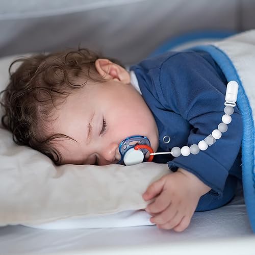 Miniatura 2 de Clip para chupete para bebés, niños y niñas, regalo de cumpleaños, paquete de 2 unidades, color gris